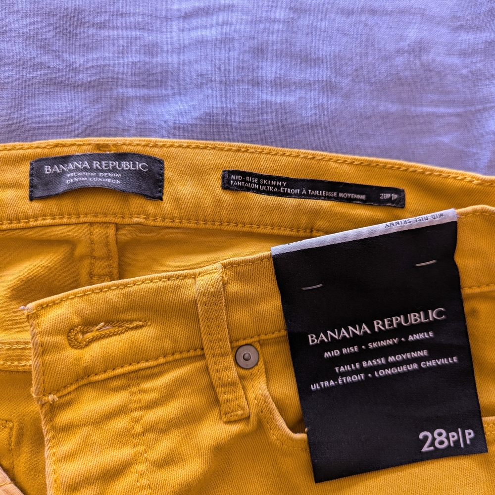 Banana Republic Yellow Skinny Jeans